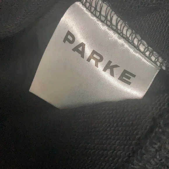 Parke Black Mock Neck Sweatshirt with white Varsity lettering size XXL